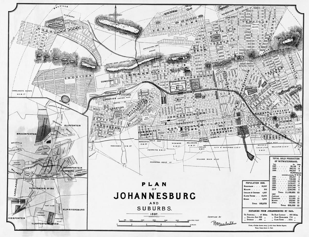 خريطة جوهانسبرغ (جوبورغ جوزي) التاريخية