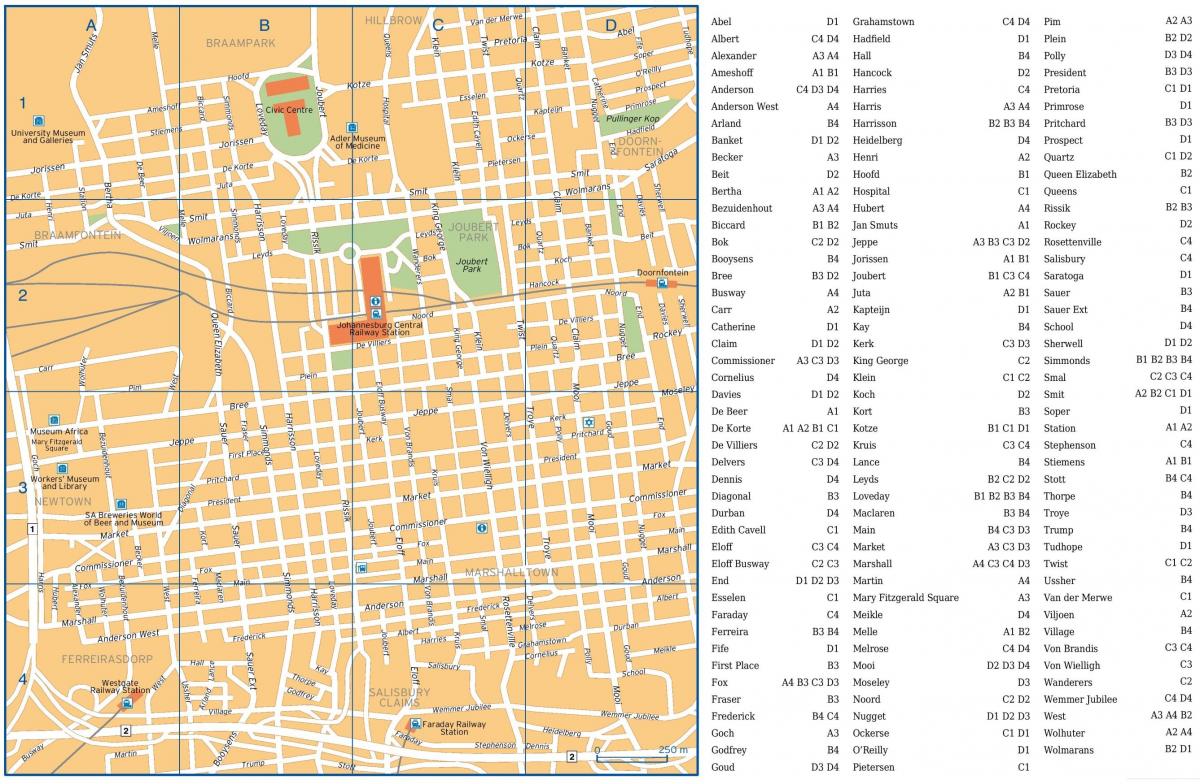 جوهانسبرغ (جوبورغ جوزي) خريطة الشوارع