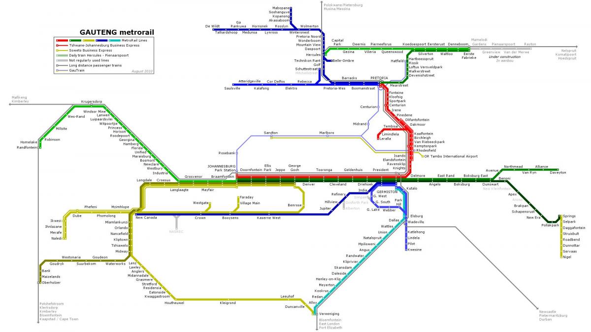 خريطة النقل في جوهانسبرغ (جوبورغ جوزي)