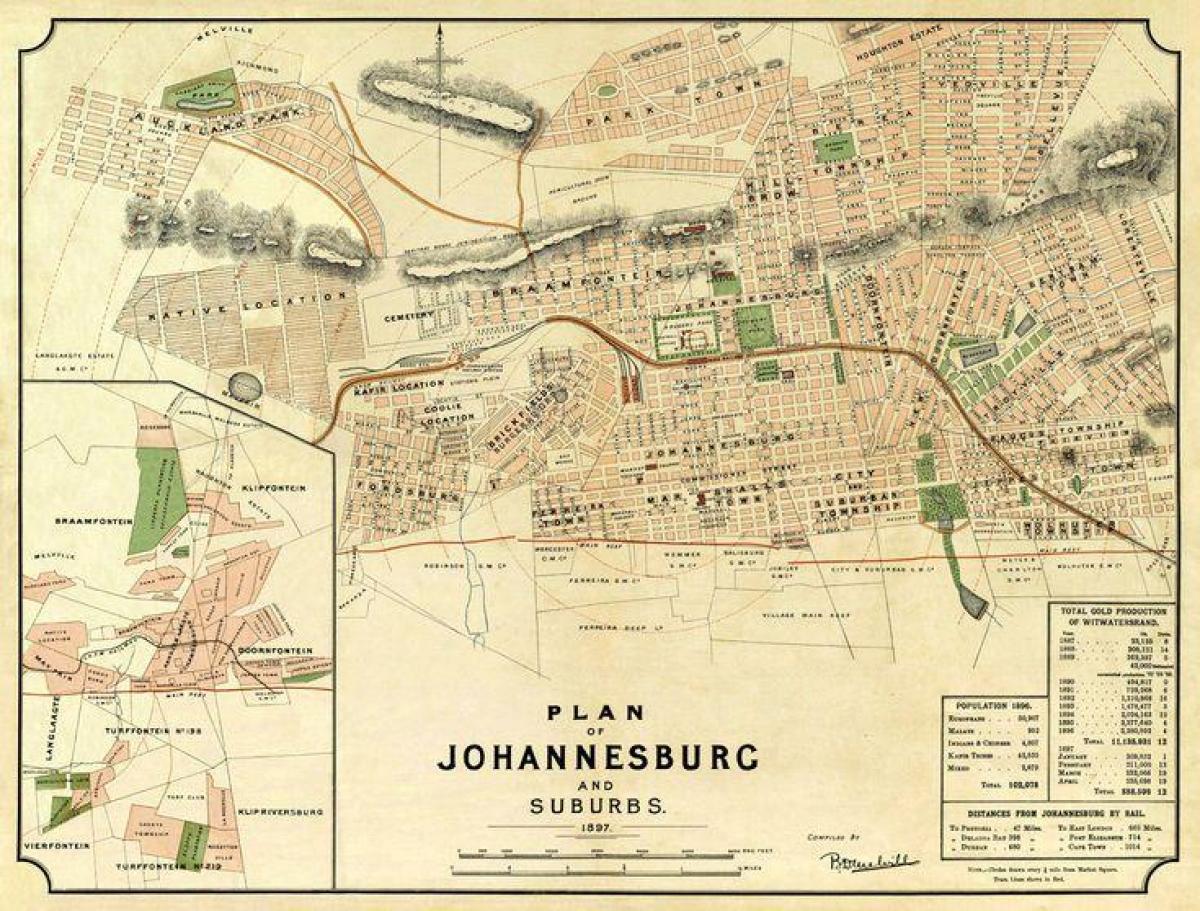 جوهانسبرغ (جوبورغ جوزي) خريطة العتيقة